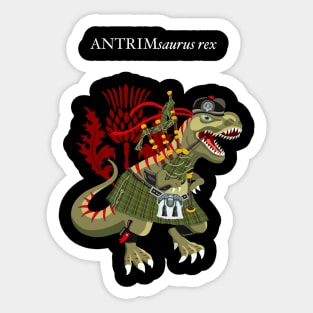 Clanosaurus Rex ANTRIMsaurus Plaid Antrim Irish Ireland Family Tartan Sticker